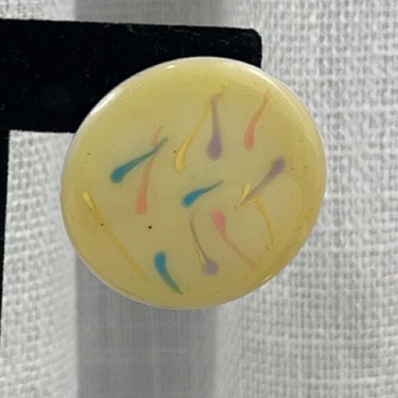 Vintage disk enamel earrings - Picture 2 of 4